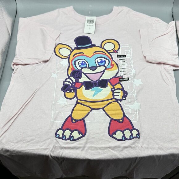 Five Nights At Freddy's Tops - Five Nights At Freddy's Chibi Glamrock Freddy Boyfriend Fit X-LARGE T-Shirt